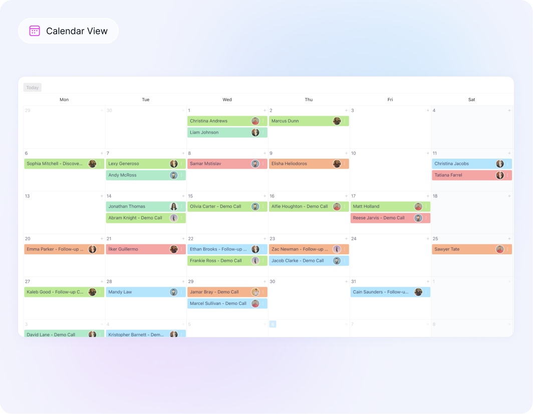 Calendar view