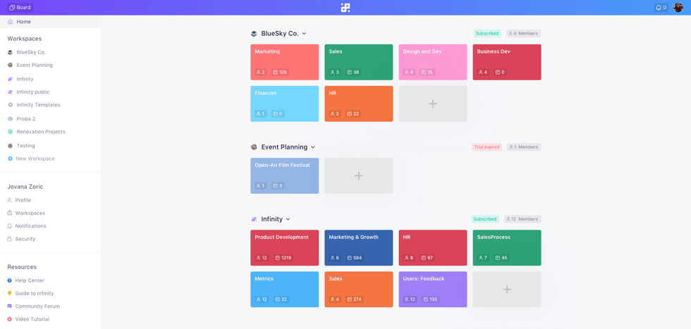 Infinity Project Management Tool